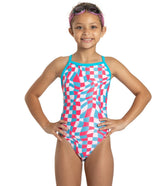 Sporti x Gretchen Walsh Liquified Checks Thin Strap One Piece Swimsuit Youth (22-28)