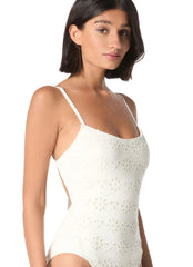 Kate Spade Women's Eyelet Tie Back One Piece Swimsuit