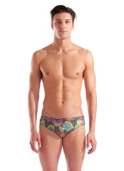 Arena Men's Flowery Skulls Brief Swimsuit