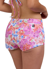 JOLYN Women's Piha Orchids Rib Boyshort Swim Short