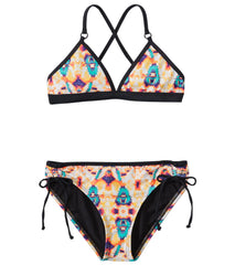 Hurley Jagged Tie Dye Triangle & Tunnel Two Piece Swimsuit