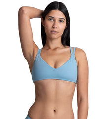JOLYN's Women's Suzy Solid V Neck Adjustable Strap Bikini Top