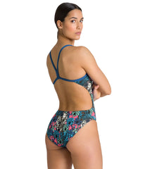 Arena Women's Drew Kibler Skulls/Roses Challenge Back One Piece Swimsuit