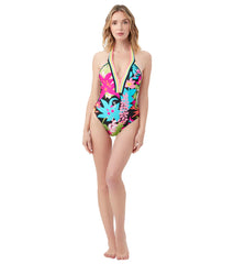 Trina Turk Women's Tiki Plunge One Piece Swimsuit