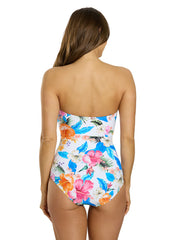Jantzen Women's Lanai Flora Bandeau One Piece Swimsuit