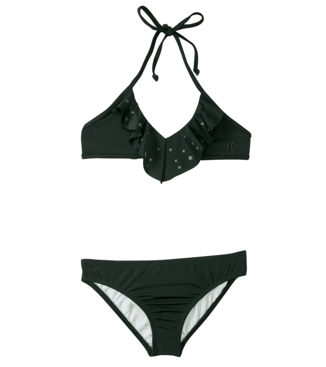 Hurley Girls' Stagger Flutter Top Retro Bottom Bikini Set (7-14)