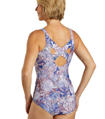 Sporti Jungle Floral Moderate Printed Sweetheart One Piece Swimsuit