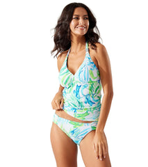 Tommy Bahama Women's Sea Fronds Reversible Halter Tankini Top