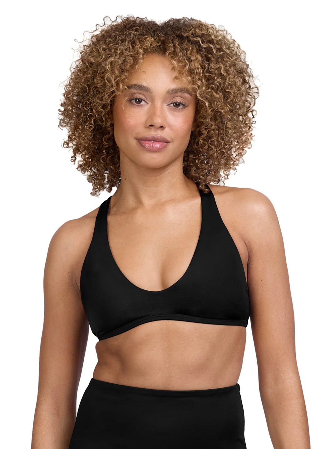 JOLYN Women's Doris Solid Racerback Bikini Top