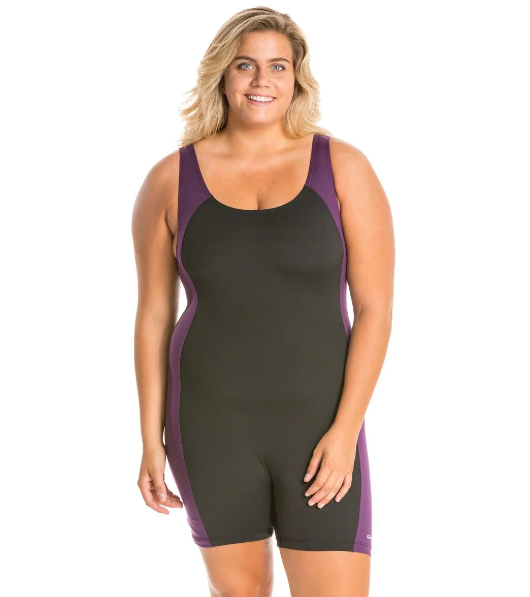 Waterpro Polyester Splice Plus Size Unitard