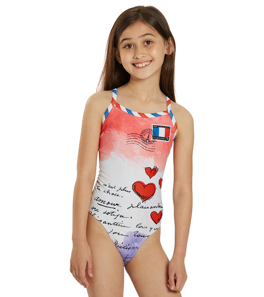 Sporti Paris Love Letters Thin Strap One Piece Swimsuit (22-44)