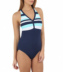 Beach House Coastline Stripe Racerback Maillot