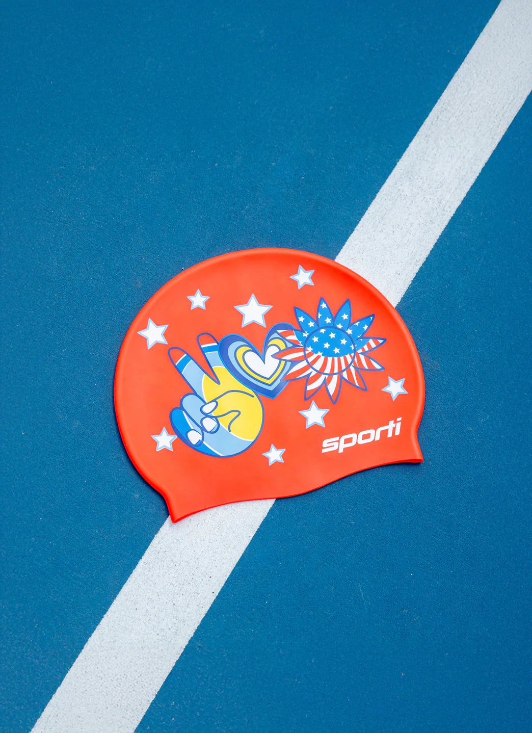 Sporti x Alex & Gretchen Walsh Peace Love & Swimming Silicone Swim Cap