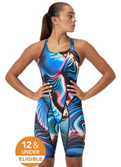 Speedo Women's Print Vanquisher Kneeskin Tech Suit Swimsuit