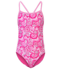 Dolfin Girls' Sunny Daze Printed One Piece Swimsuit (Big Kid)