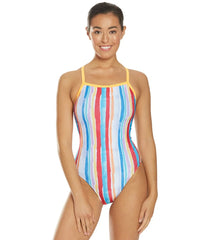 Speedo Flipturns Women's Love Goggles Propel Back One Piece Swimsuit