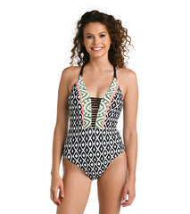 La Blanca Women's Desert Dunes Plunge One Piece Swimsuit
