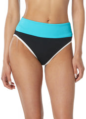 Beach House Women's Color Block Ribbed Gem Swim Bikini Bottom