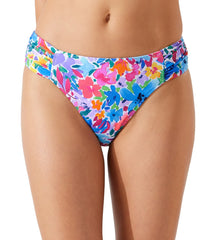 Tommy Bahama Women's Watercolor Floral Reversible Side Shirred Bikini Bottom