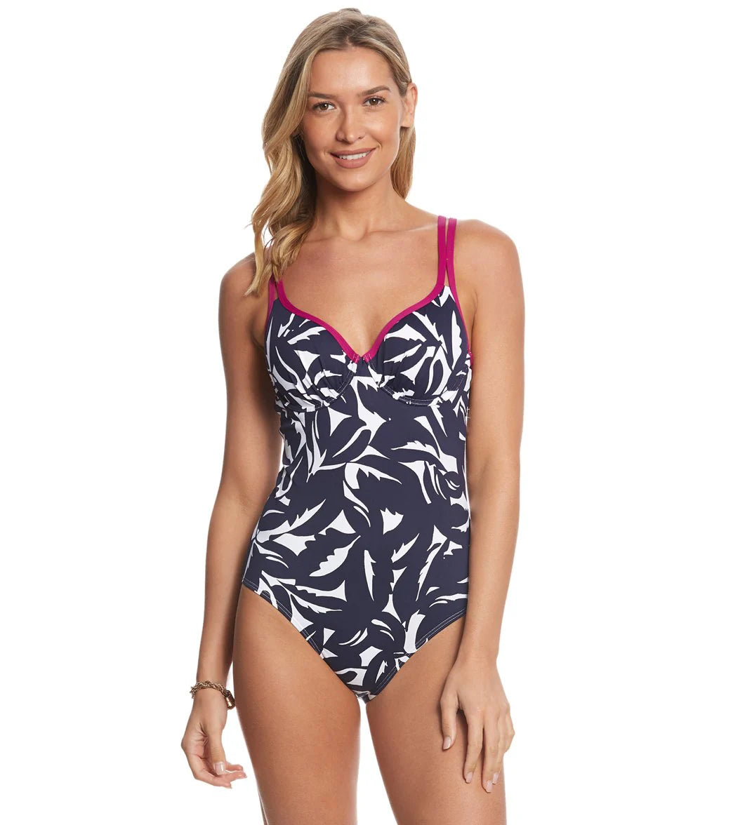 Tommy Bahama Graphic Jungle Underwire One Piece Swimsuit