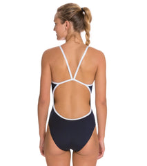 Dolfin Lifeguard Varsity Solid Female String Back One Piece Swimsuit