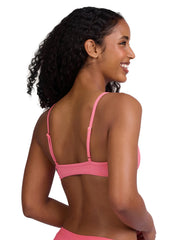 JOLYN Women's Faye Solid Ribbed Front Knot Bikini Top