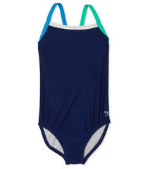 Speedo Girls' Solid Propel Back One Piece Swimsuit (Big Kid)