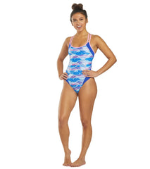 Dolfin Uglies Women's Underwater Camo Double Strap Open Keyhole Back One Piece Swimsuit