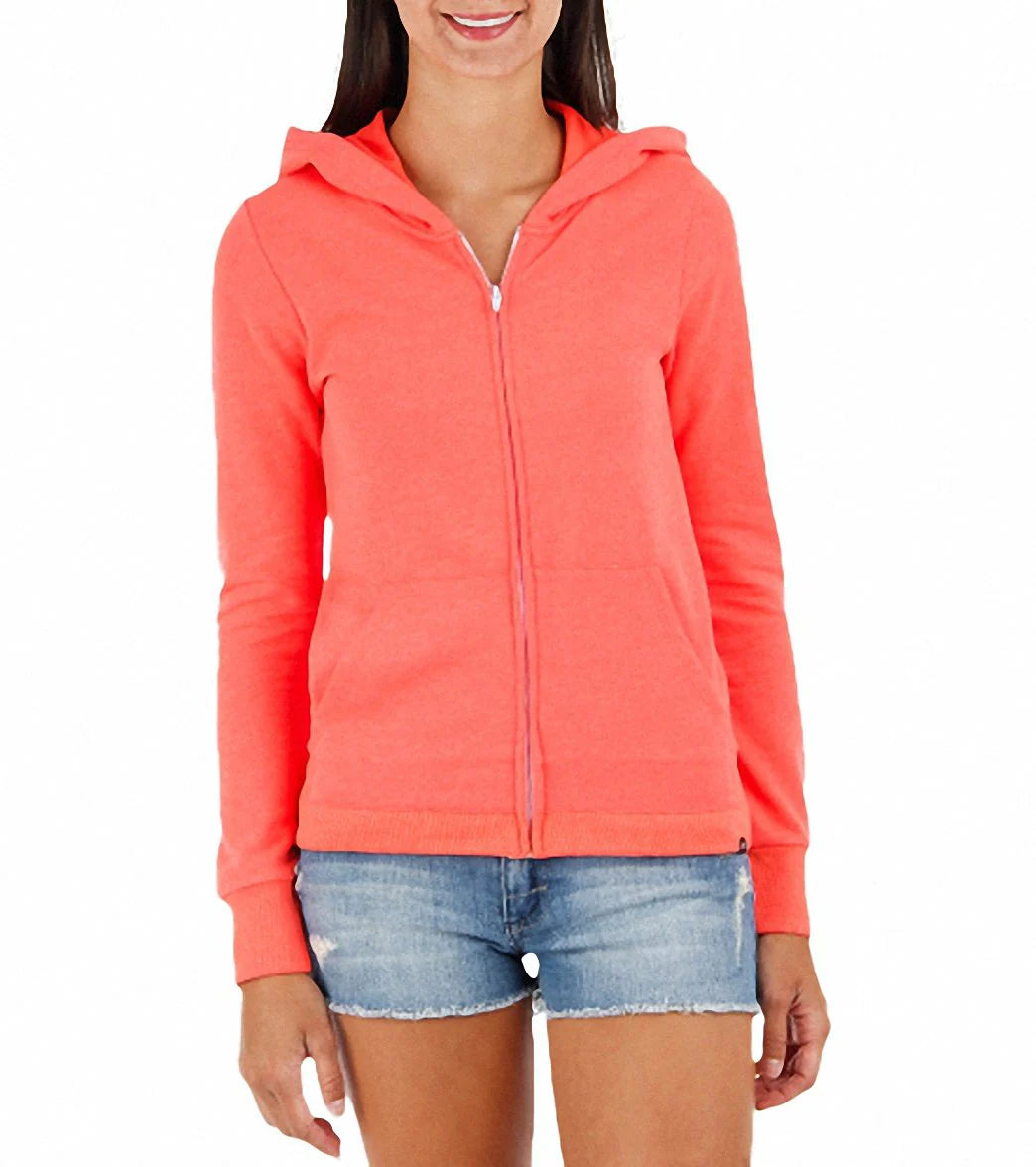 Hurley Women's Solid Slim Zip Up Fleece Hoodie