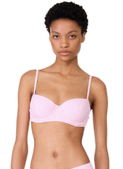 Kate Spade Women's Tide Stripe Smocked Bikini Top