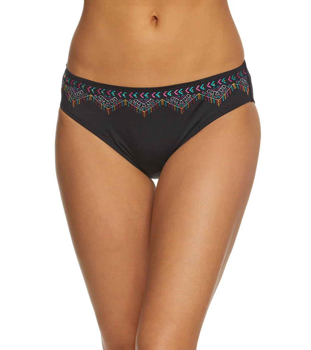 Jantzen Embroidered Solid Hipster Bikini Bottom