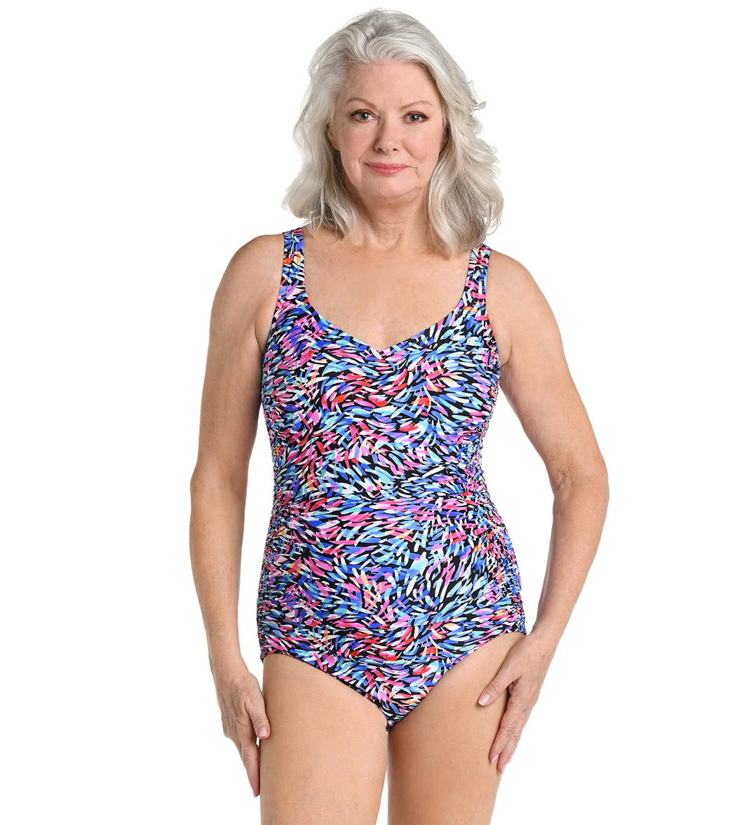Maxine Women's Luminescense Over The Shoulder One Piece Swimsuit