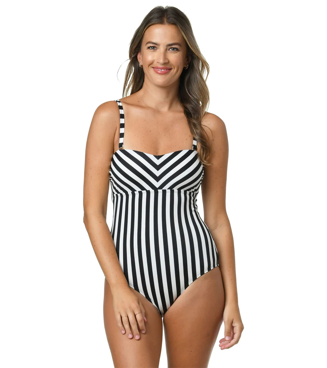 Jantzen Women's Midnight Glam Scarlett Bandeau One Piece  Swimsuit