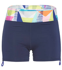 TYR Girls' Jigsaw Della Swim Boyshort (Little Kid, Big Kid)