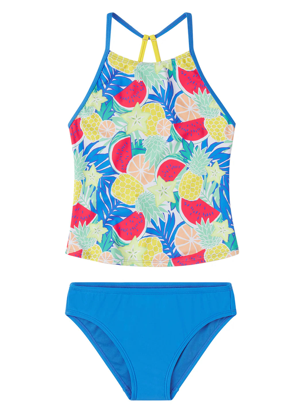 Speedo Girls' Printed High Neck Two Piece Tankini Set (Big Kid)