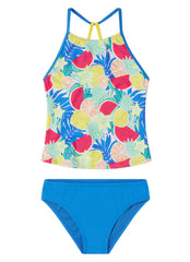 Speedo Girls' Printed High Neck Two Piece Tankini Set (Big Kid)