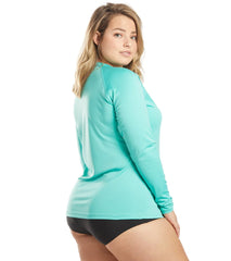 Sporti Plus Size Women's Solid L/S UPF 50+ Sun Shirt