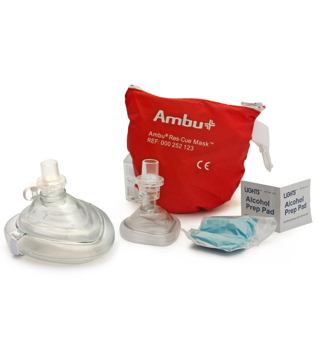 KEMP USA Lifeguard Ambu CPR Mask Combo Adult & Child in Soft Pouch