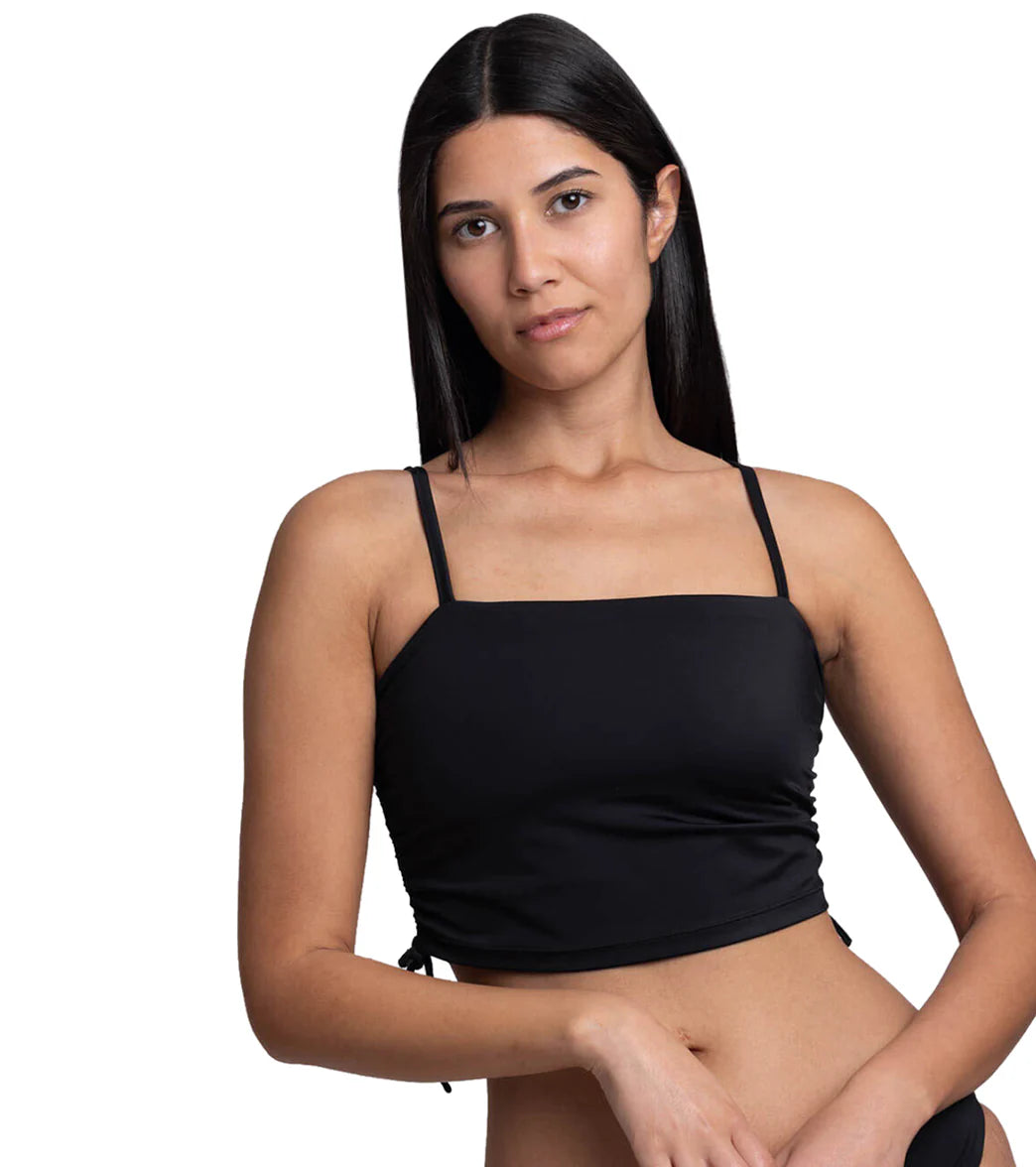 JOLYN Women's Maggie Solid Side Cinch Bikini Top