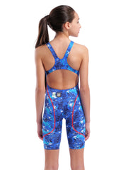 Arena Girls' Powerskin Splash Multicolors ST Next LE Open Back Tech Suit Swimsuit