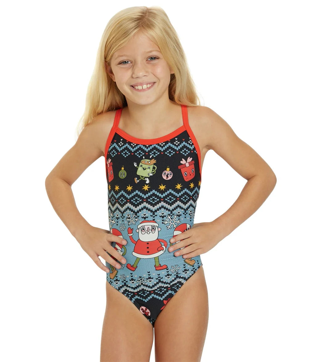 Sporti Granny Sweater Holiday Groovy Thin Strap One Piece Swimsuit Youth (22-28)