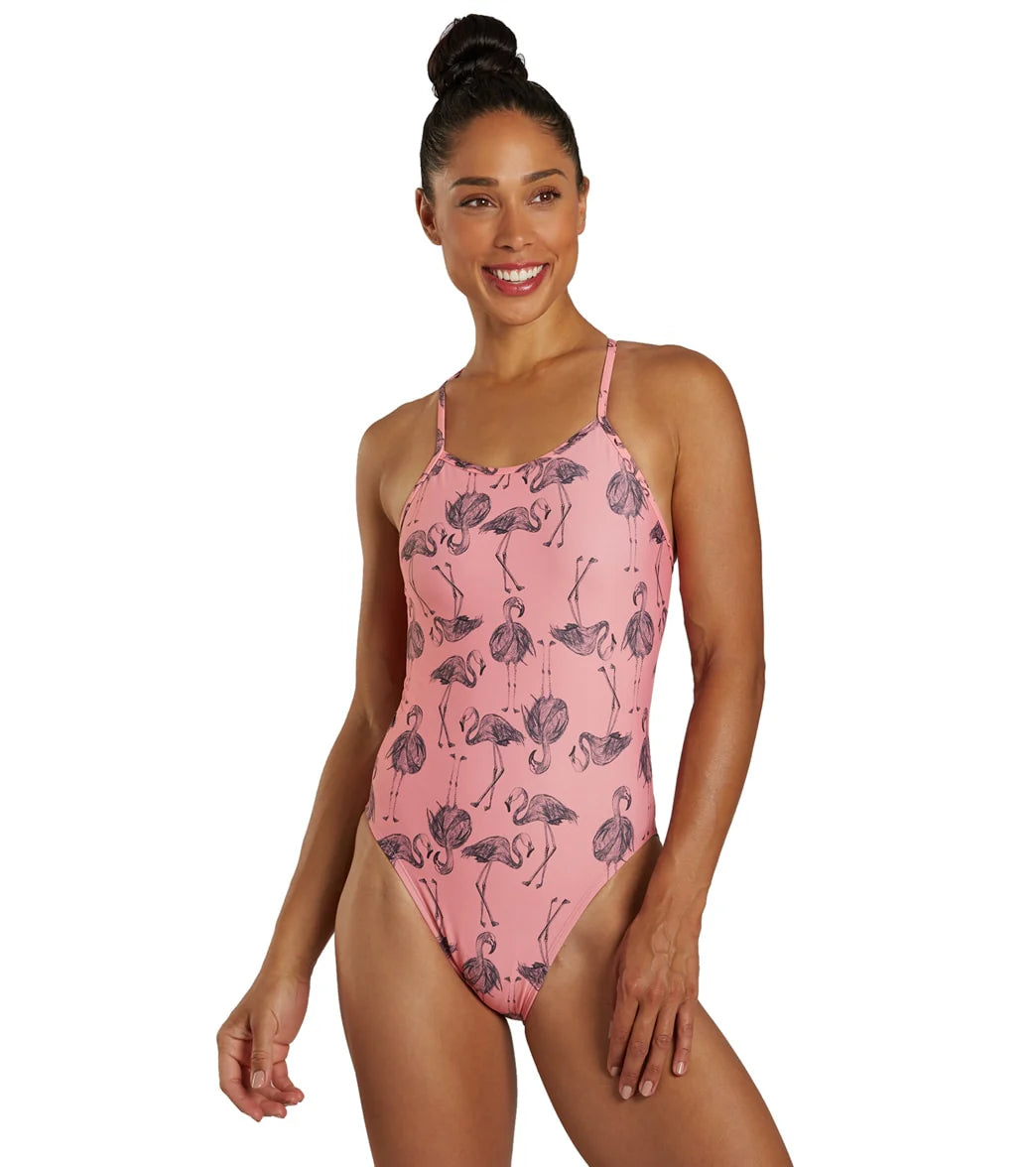 JOLYN Women's Jackson 4 Papaya Flammy One Piece Swimsuit