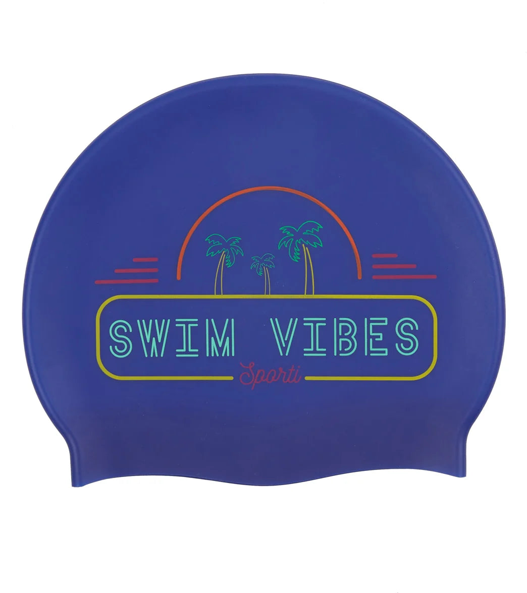 Sporti Miami Vibes Silicone Swim Cap