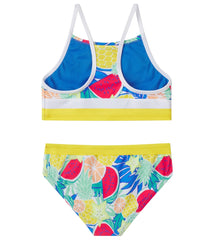 Speedo Girls' Print Block Two Piece Bikini Set (Big Kid)