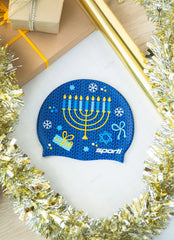 Sporti Hanukkah Silicone Swim Cap Jr.