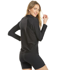 Speedo Active Long Sleeve Zip Front Chlorine Resistant Rashguard