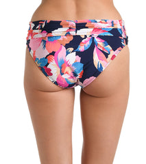 La Blanca Women's Denim Bouquet Shirred Band Hipster Bikini Bottom