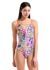 Arena Women's Painting Lace Back One Piece Swimsuit