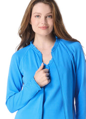 Beach House Women's Pique Solids Phoebe Long Sleeve Zip Front Rash Guard