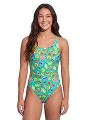 Sporti Sticker Squad Wide Strap One Piece Swimsuit (22-44)